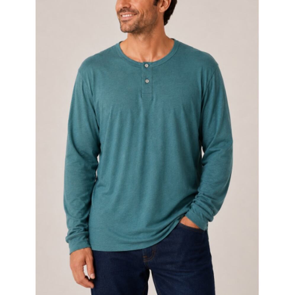 New THEORY Men's Seamoss Crewneck Gaskell Henley Foundation Jersey Size XL